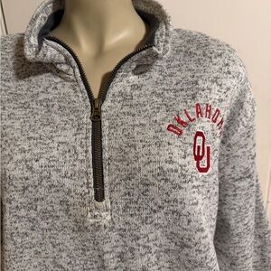 Champion Gray and Red Oklahoma OU Quarter-Zip Sweatshirt